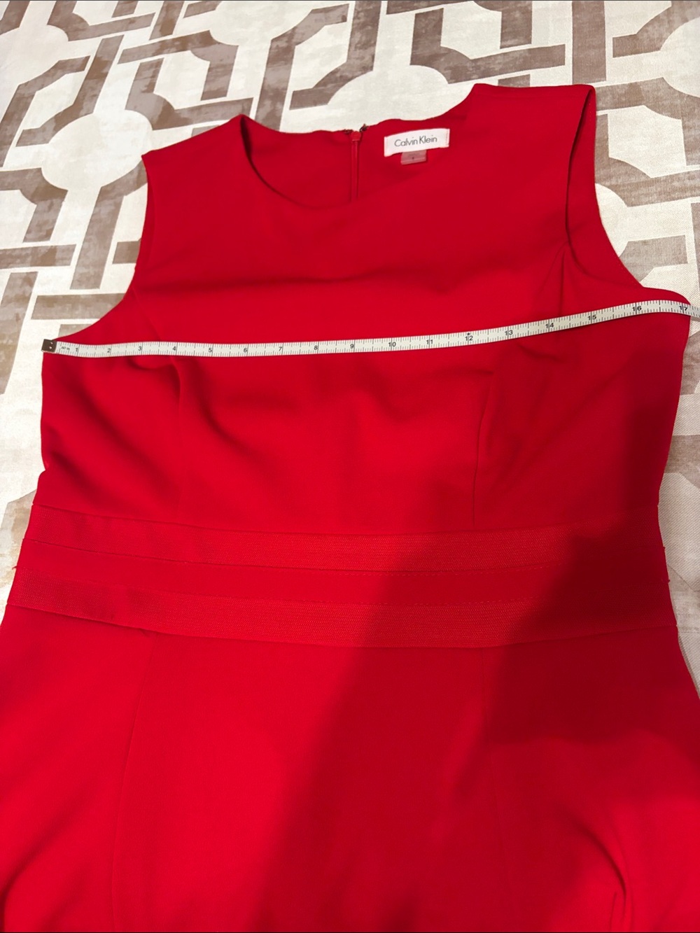 Calvin Klein Red Sleeveless A-Line Mini Dress - Picture 7 of 9